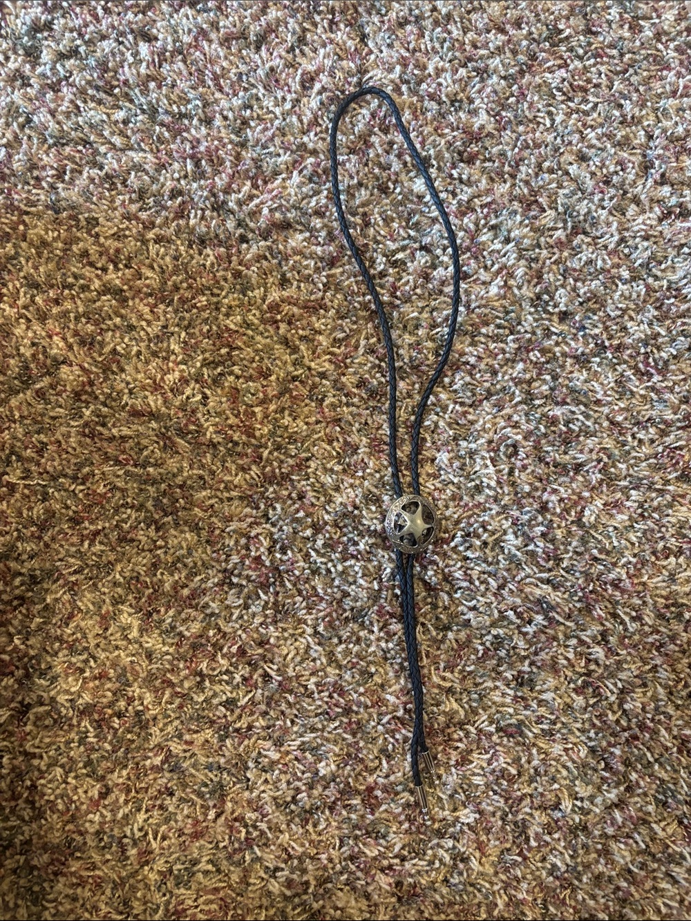 Western Star Bolo Tie in Black with Silver Accent